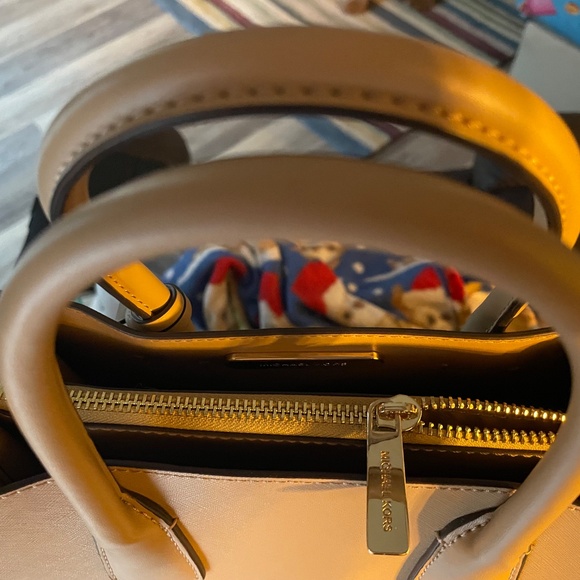 Michael Kors Maple Camel Leather Studded Satchel - Picture 4 of 12